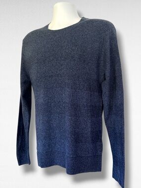 Banana Republic Silk Linen Sweater Mens Large Blue Lightweight Crewneck Pullover